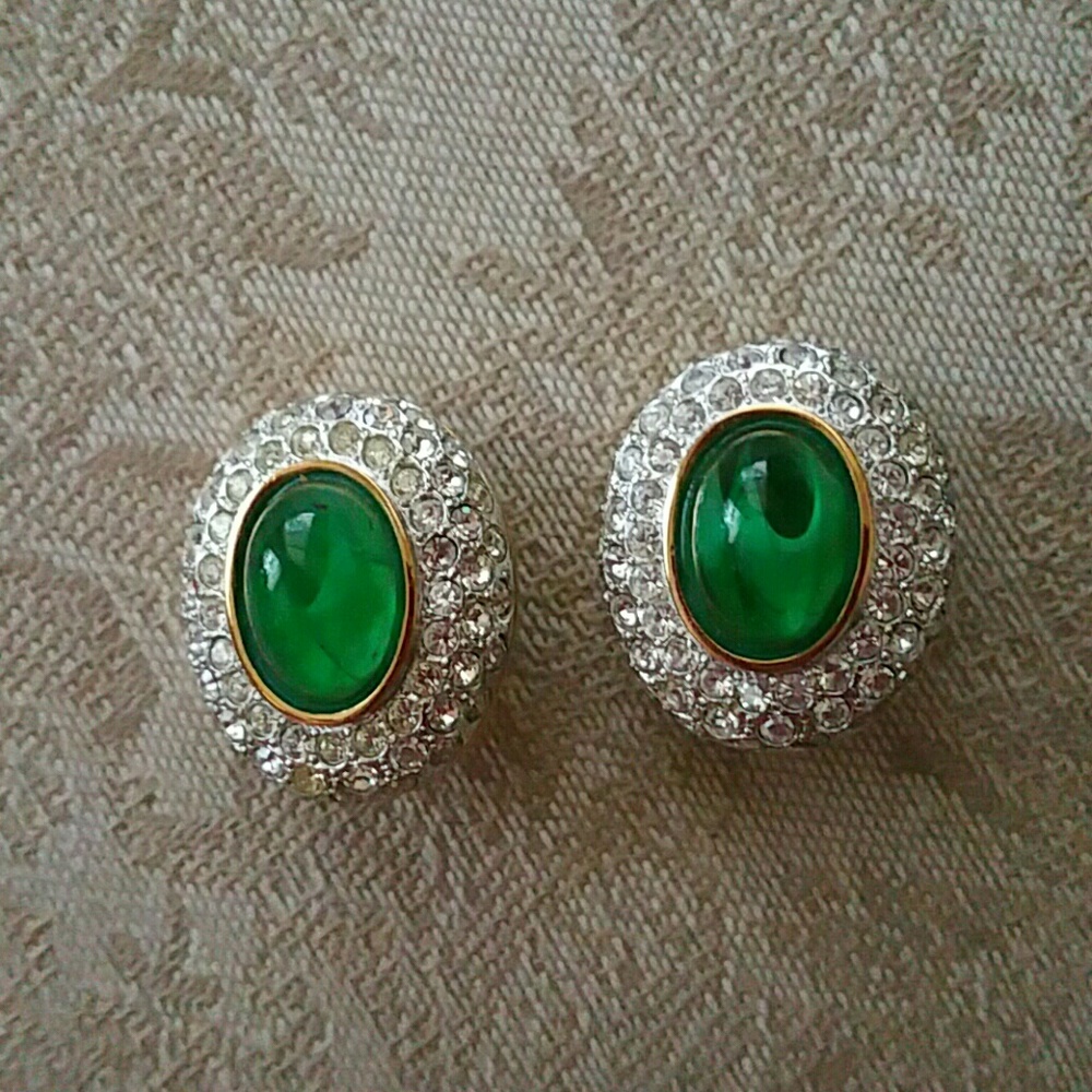 Rhinestone  clip on earrings